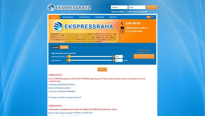 kiirlaenud - ekspressraha
