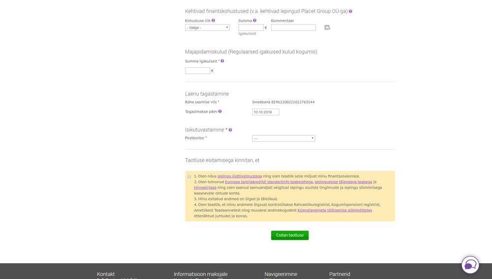 krediidikonto avamine - laenusumma, laenuperiood2