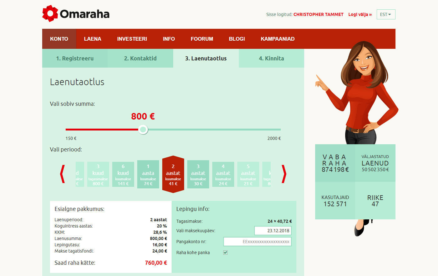 omaraha laenukalkulaator