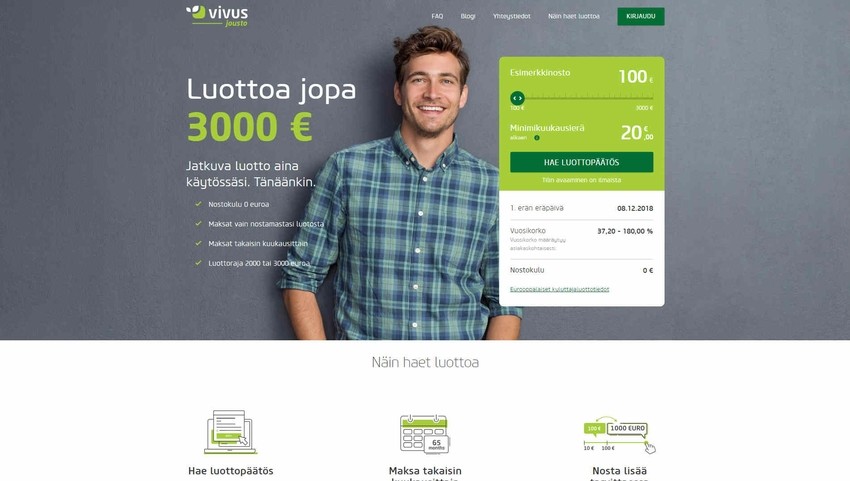 kiirlaenu pakkujad soomes vivus
