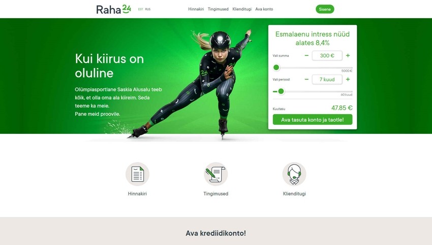 krediidikonto pakkujad raha24