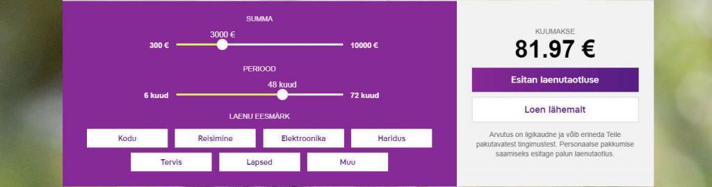 inbank laen - laenukalkulaator