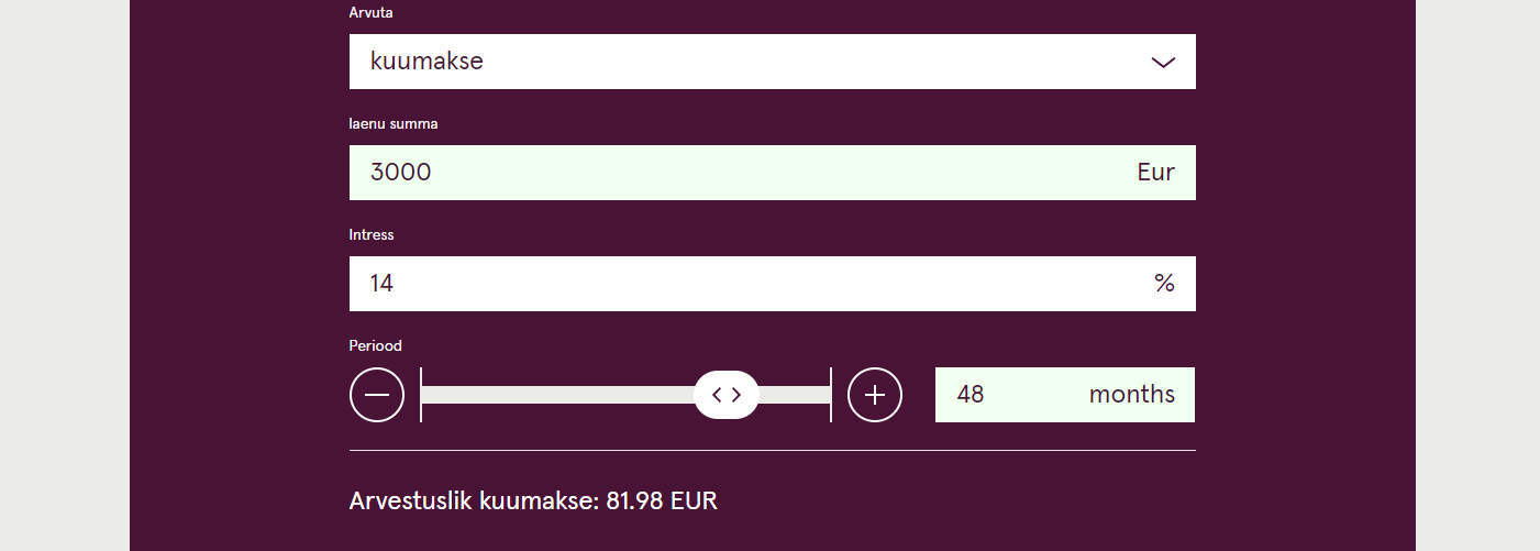 luminori väikelaenu kalkulaator